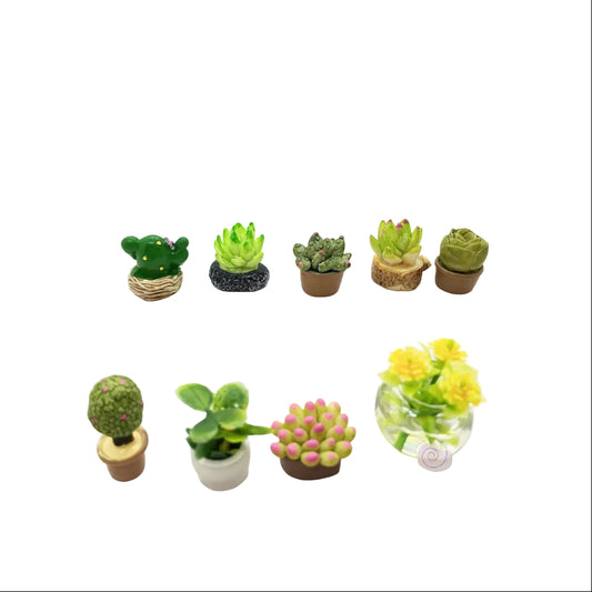 Pots Of Plant Flowers Miniature Fairy Garden Accessory – Resin Decoration for Fairy Gardens & Miniature Displays