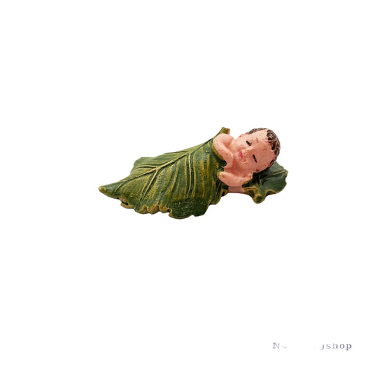 Boy Sleeping on the Leaf Resin Fairy Decoration for Indoor & Outdoor Fairy Gardens