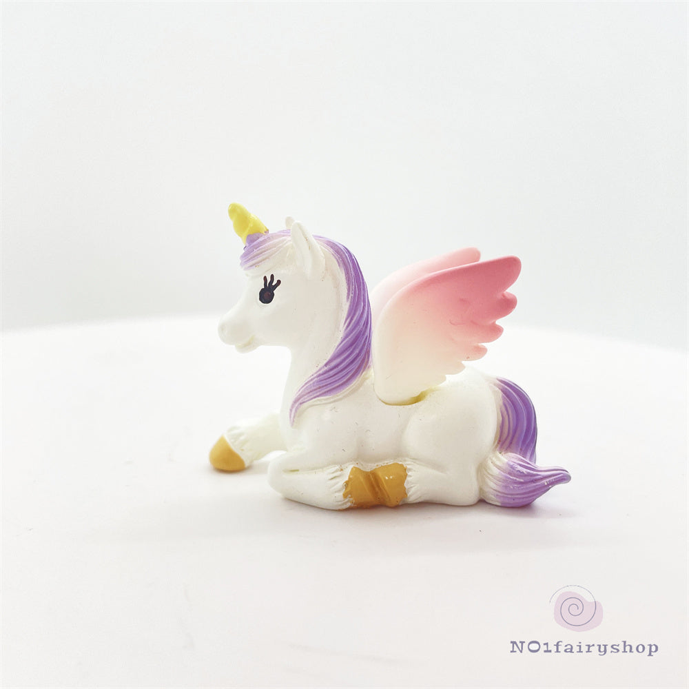 Unicorn Miniature Fairy Garden Animal Figurine – Resin Animal Decoration for Fairy Gardens