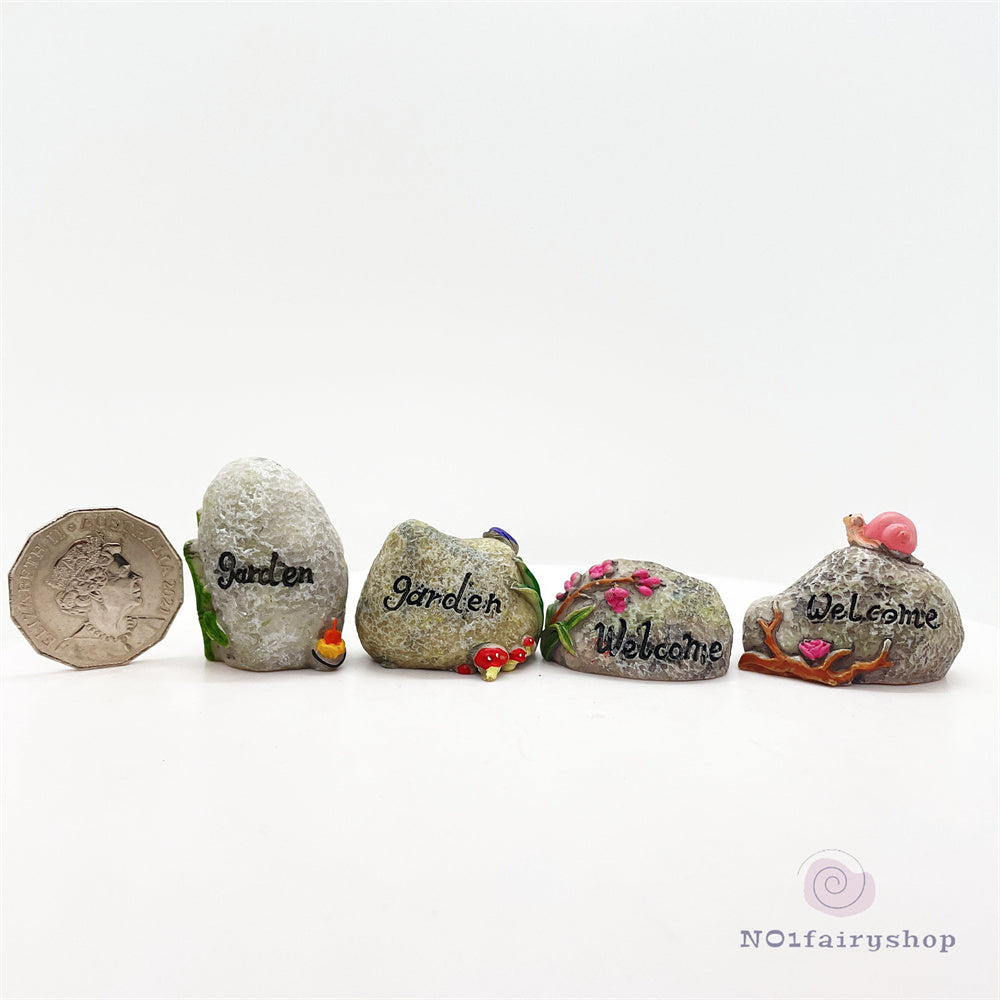 Fairy Garden Accessories Welcome Stones