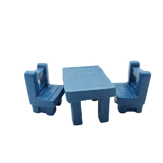Blue Table and Chair Miniature Fairy Garden Accessory – Decoration for Fairy Gardens & Miniature Displays
