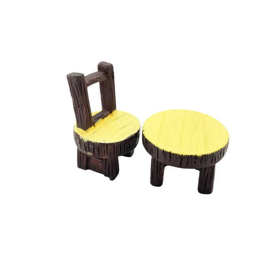 Table And Chair Miniature Fairy Garden Accessory – Resin Decoration for Fairy Gardens & Miniature Displays