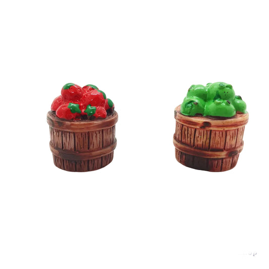 Fruit On the Basket Miniature Fairy Garden Accessory – Resin Decoration for Fairy Gardens & Miniature Displays