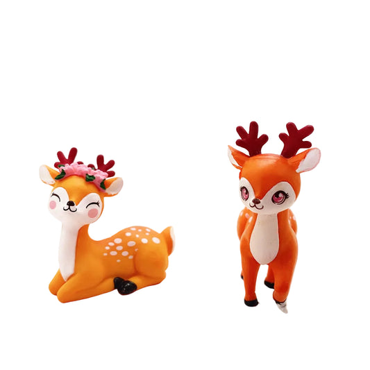 Deer Miniature Fairy Garden Animal Figurine – Resin Animal Decoration for Fairy Gardens