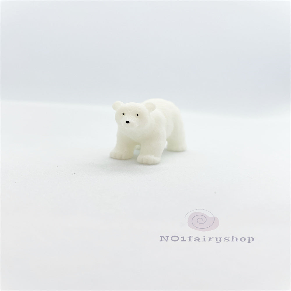 4PCS Fairy Garden Accessories Animals Polar Bears