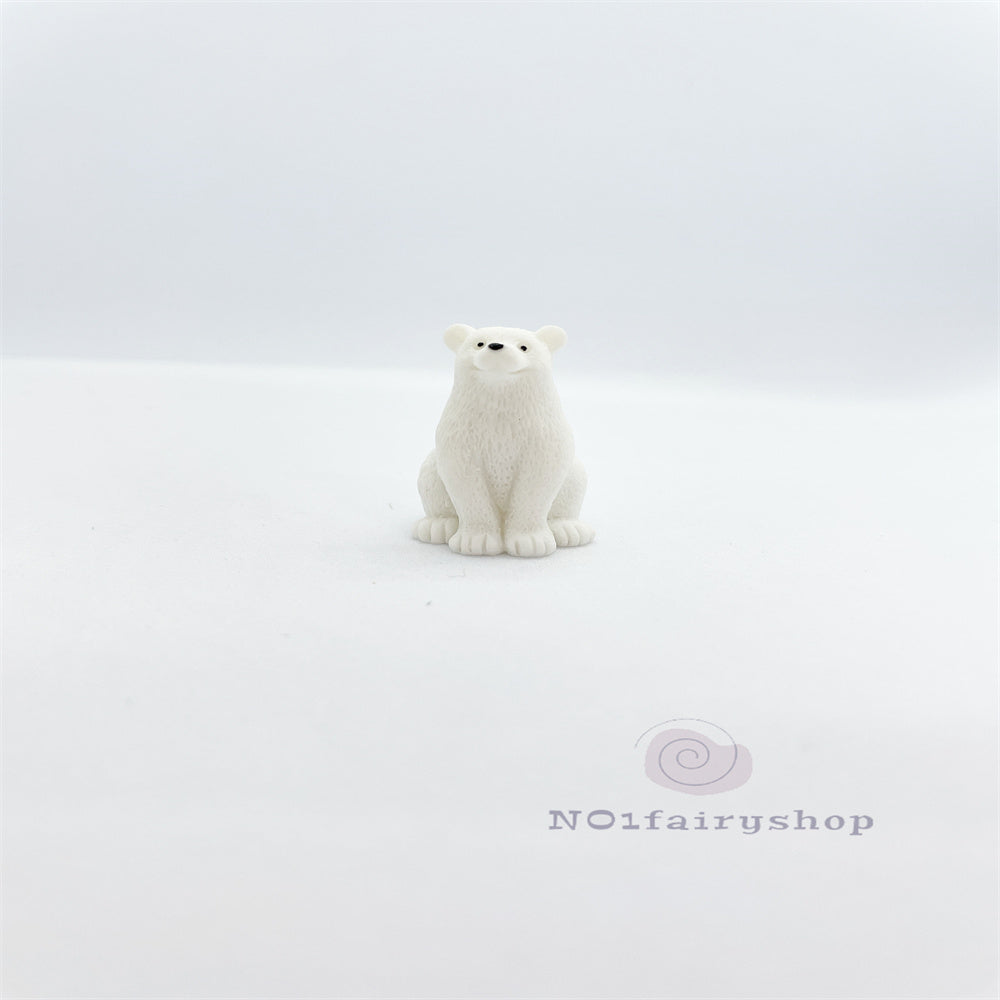 4PCS Fairy Garden Accessories Animals Polar Bears