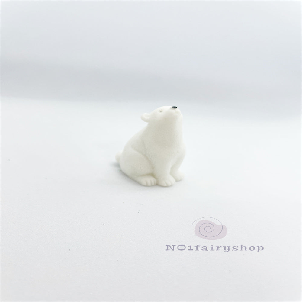 4PCS Fairy Garden Accessories Animals Polar Bears