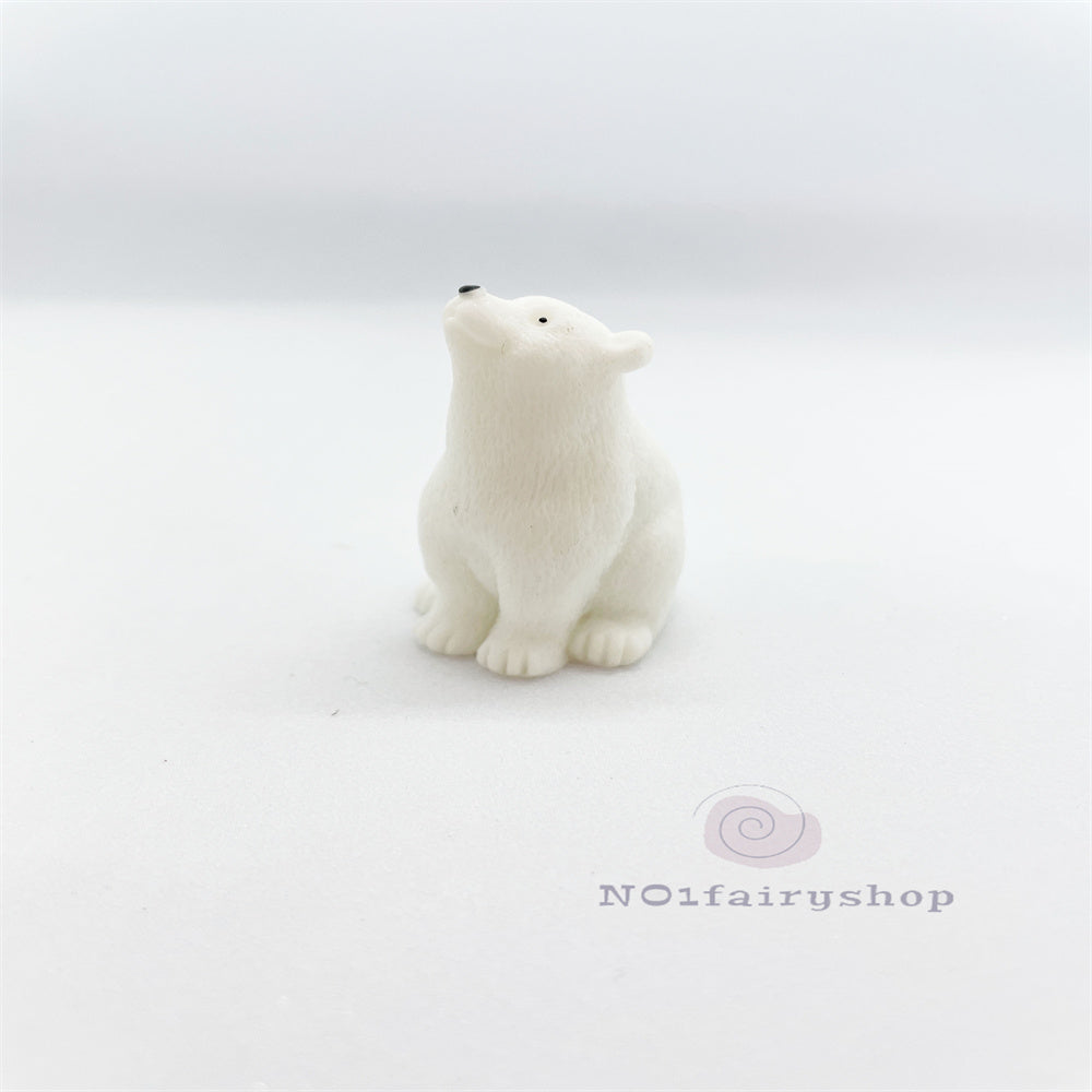 4PCS Fairy Garden Accessories Animals Polar Bears