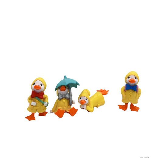 Raincoat Ducks Miniature Fairy Garden Animal Figurine – Resin Animal Decoration for Fairy Gardens