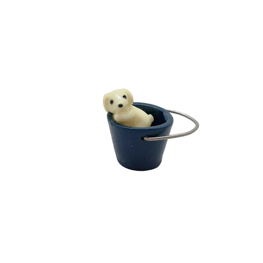 Dog In Bucket Miniature Fairy Garden Accessory – Resin Decoration for Fairy Gardens & Miniature Displays