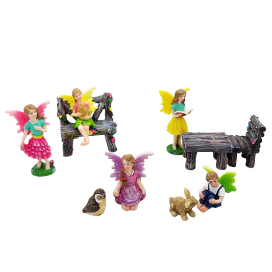 10PCS Fairy Garden Kit Miniature Fairy Garden Decoration Kit for Indoor & Outdoor Display