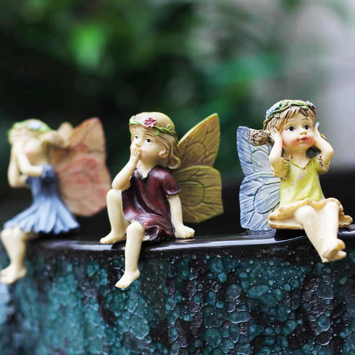 Woodland Knoll Fairy Figurines - Miniature Fairy Figurines - Boy Fairies