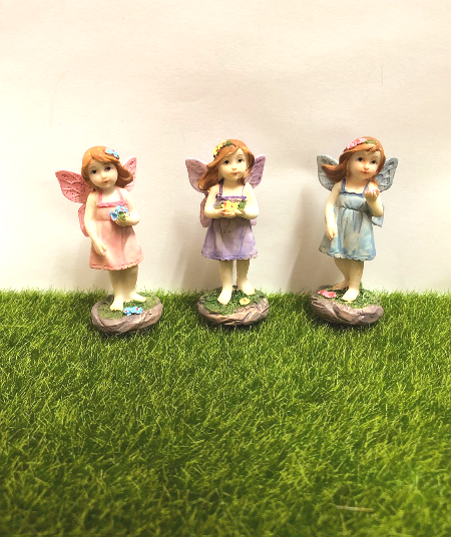 Miniature Fairy Garden Fairy Holding Flowers Figurine – Resin Fairy Decoration for Indoor & Outdoor Fairy Gardens