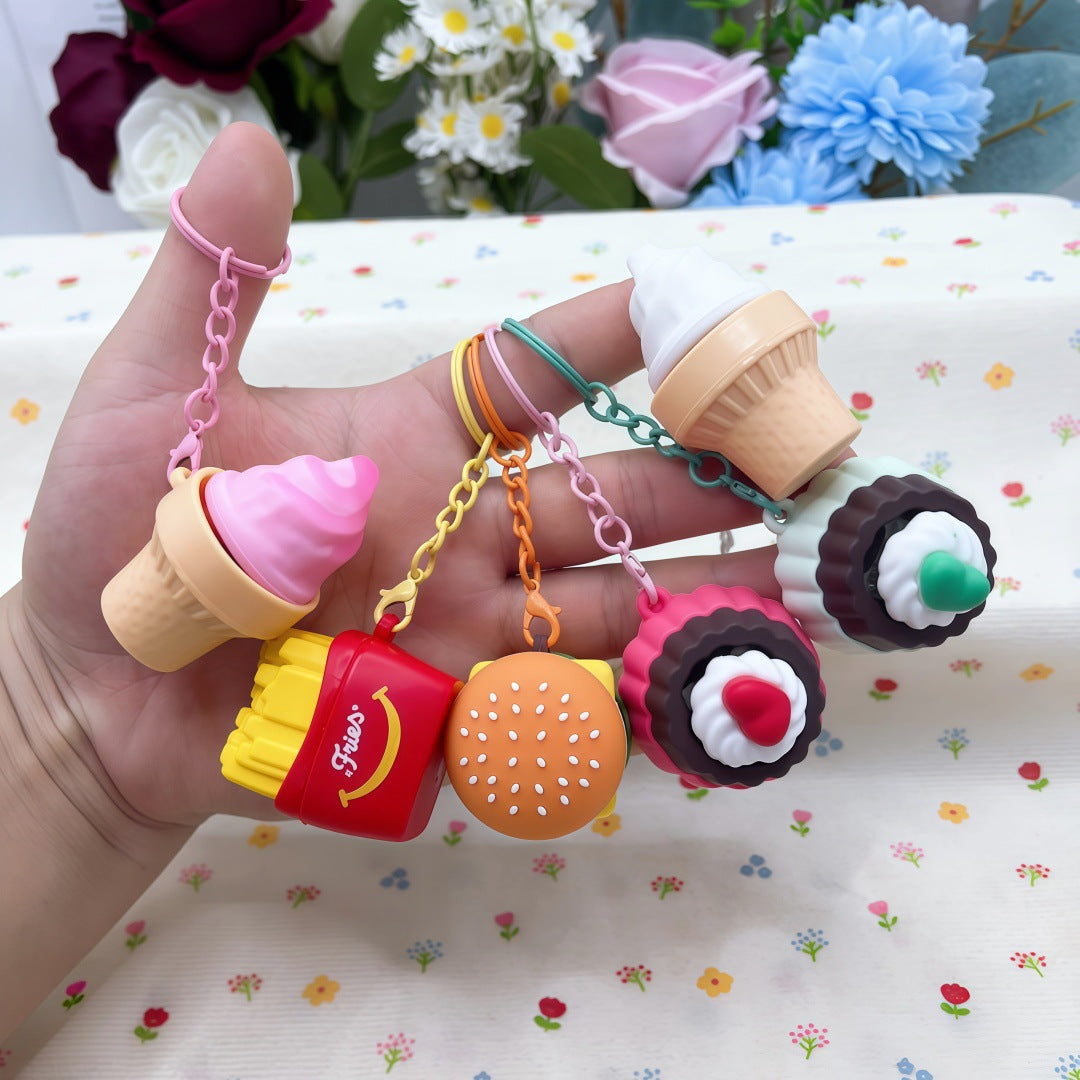 Food Clicker Fidget Keychain Keyboard Toy