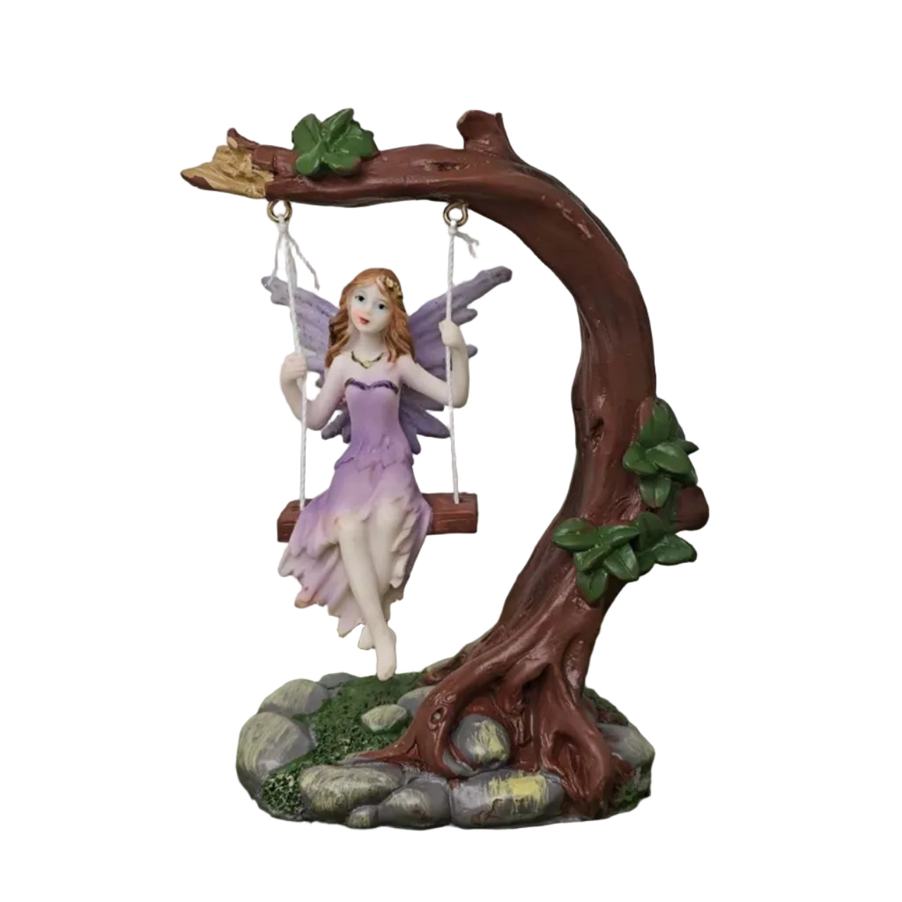 Swing Fairy Miniature Fairy Garden Fairy Figurine – Resin Fairy Decoration for Indoor & Outdoor Fairy Gardens