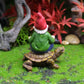 Fairy Garden Figurines the Gnome Sitting on the Turtle