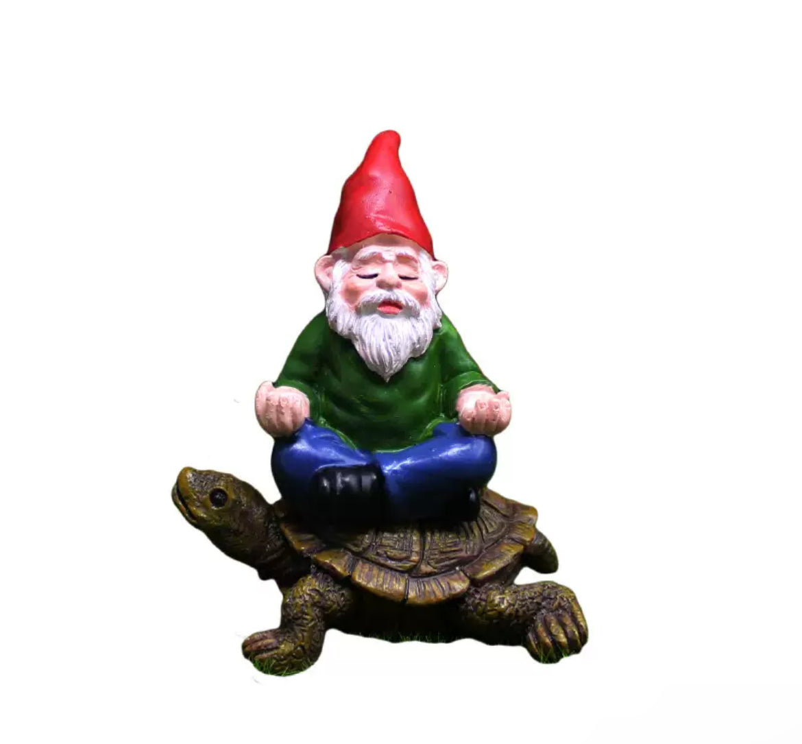 Fairy Garden Figurines the Gnome Sitting on the Turtle