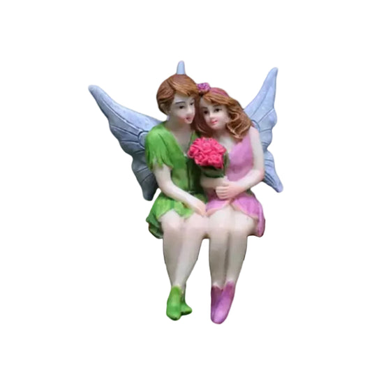 Fairy Garden Fairy Sitting Couple Figurine