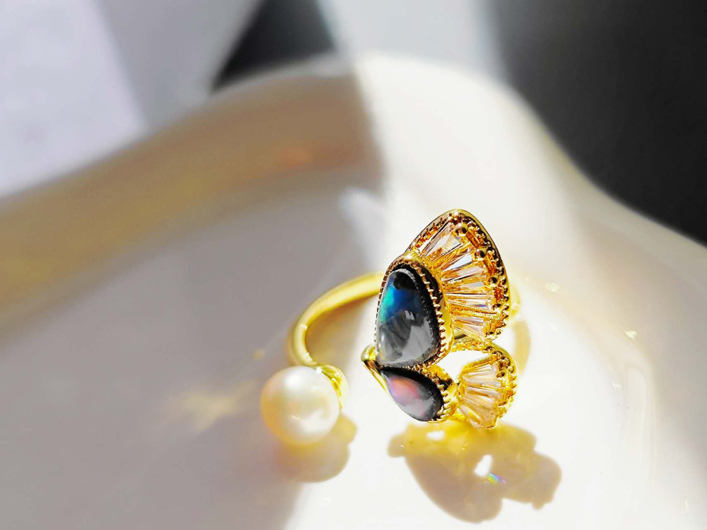 Abalone Shell or Baroque Pearl Ring: A Touch of Oceanic Elegance