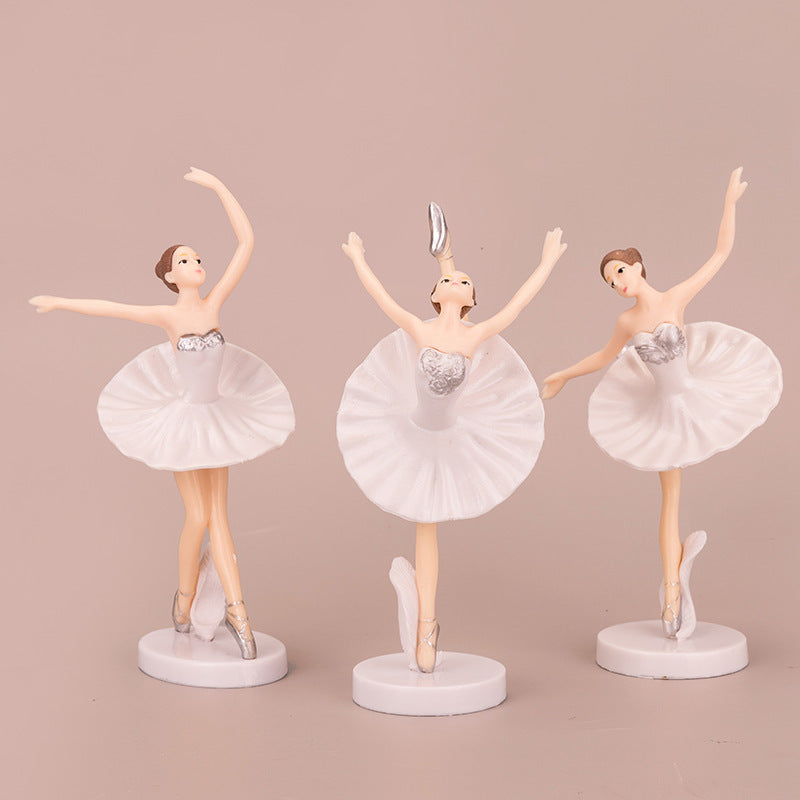 3 PCS Fairy Garden Figurines Ballet Girls