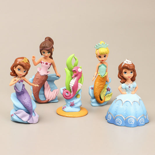 5PCS Fairy Garden Figurines Mermaids cake decoration