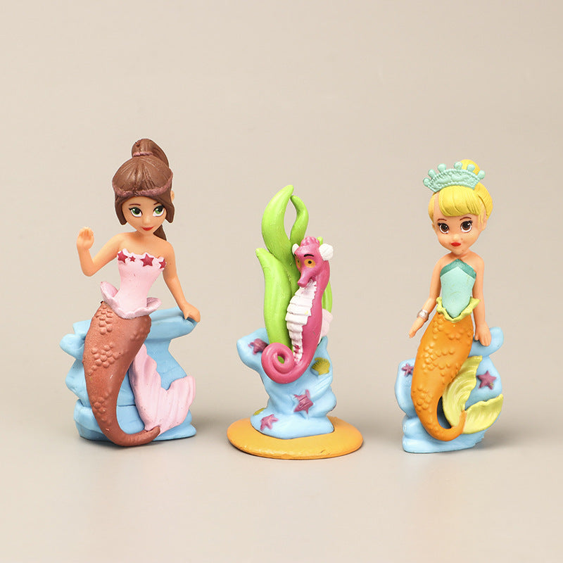 5PCS Fairy Garden Figurines Mermaids cake decoration