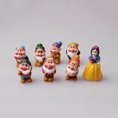 8pcs snow white and dwarf fairy garden figurines cake decorations