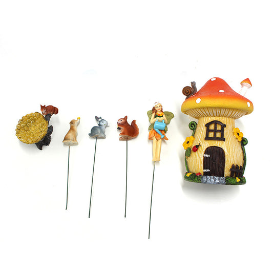 6pcs Fairy Garden Kit Miniature Fairy Garden Decoration Kit for Indoor & Outdoor Display