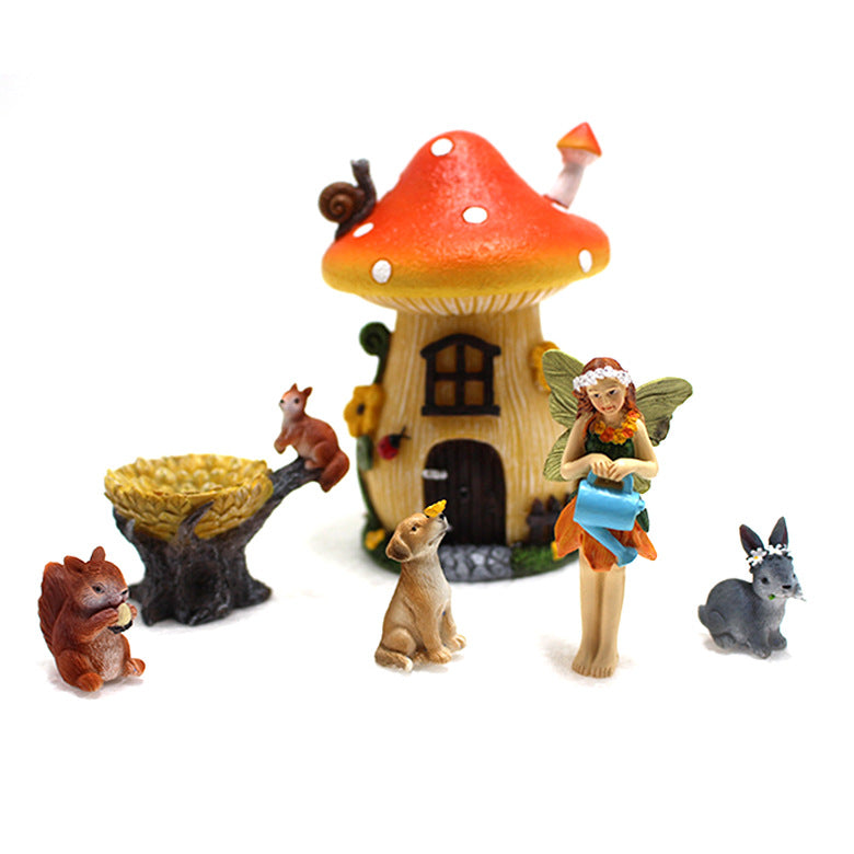 6pcs Fairy Garden Kit fairy with house