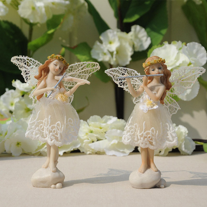 Resin Playing Music Fairies Home Decoration