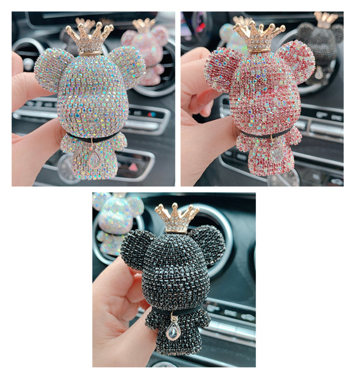 Diomande inlaid bear car aromatherapy ornament car air fresher