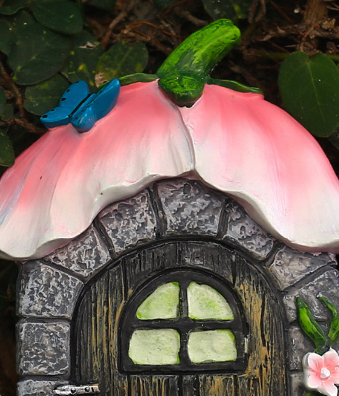 3Pcs Glow in the dark Flower Fairy Garden Door and Windows Fairy Garden Kits