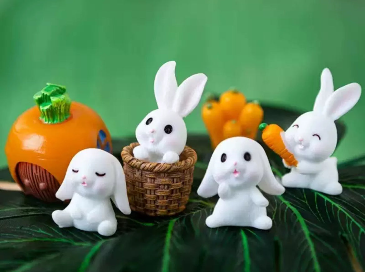 7pcs Fairy Garden Rabbits Kit Bunny Fairy Garden Accessories