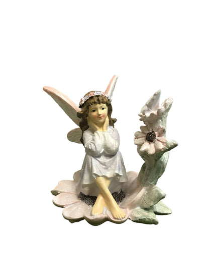 Fairy Garden Fairy sitting flower Figurine