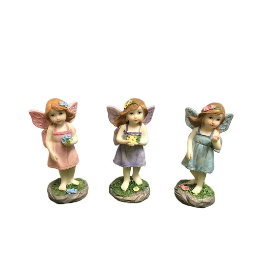 Miniature Fairy Garden Fairy Holding Flowers Figurine – Resin Fairy Decoration for Indoor & Outdoor Fairy Gardens