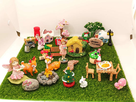 41PCs Christmas Gift Fairy Garden Kits Sets Fairy Garden Accessories