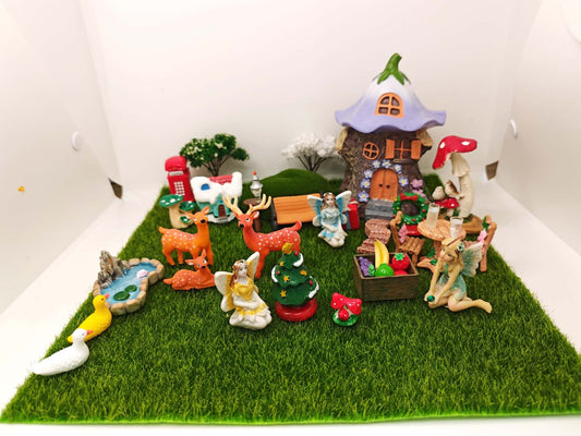 40PCs Christmas Gift Fairy Garden Kits Sets Fairy Garden Accessories