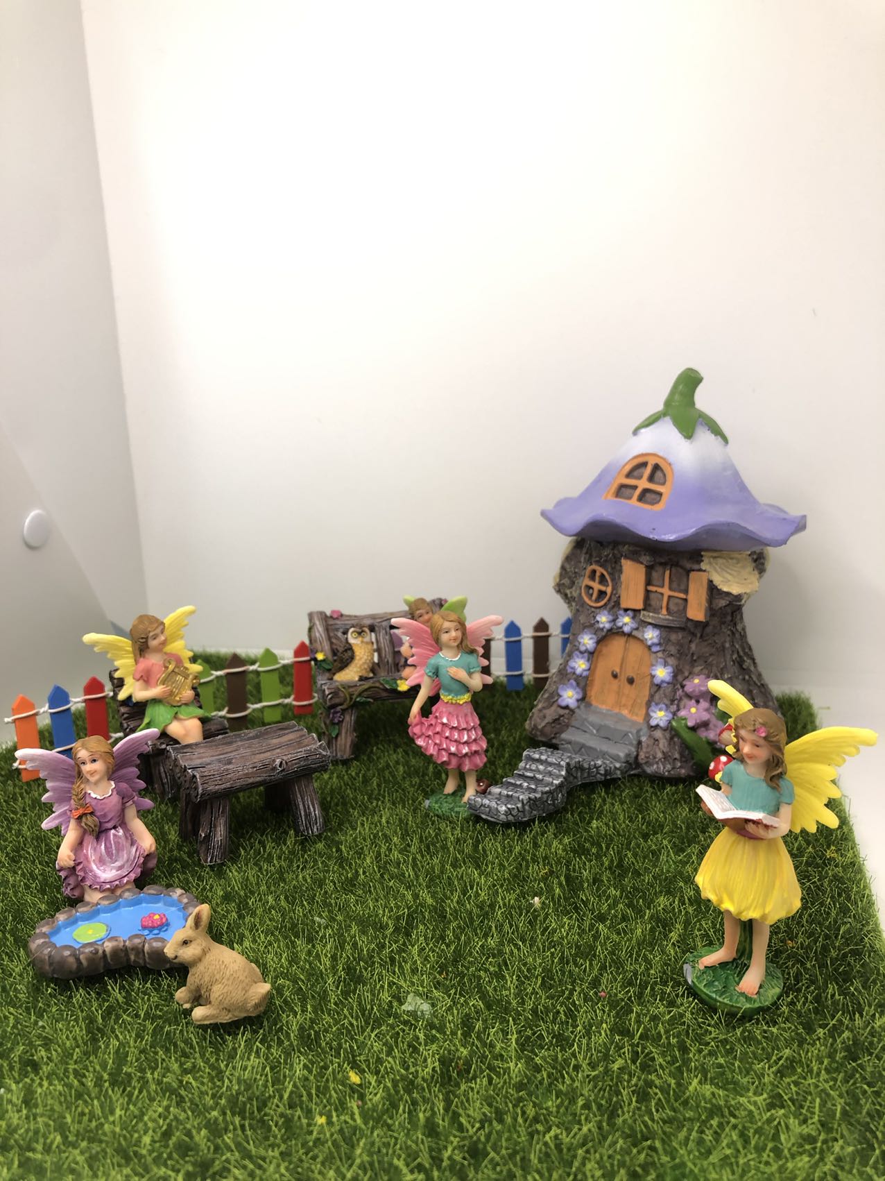 15Pcs Fairy Garden Accessories Kit Fairy House Figurines Outdoor Home Decor