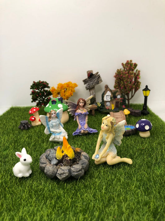 21Pcs Fairy Garden Accessories Kit Figurines Outdoor Home Decoration
