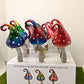 Fairy Garden Accessories Metallic Mushroom with Swirl Garden Stake