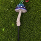 Fairy Garden Accessories Metallic Mushroom with Swirl Garden Stake