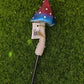 Fairy Garden Accessories Metallic Mushroom with Swirl Garden Stake