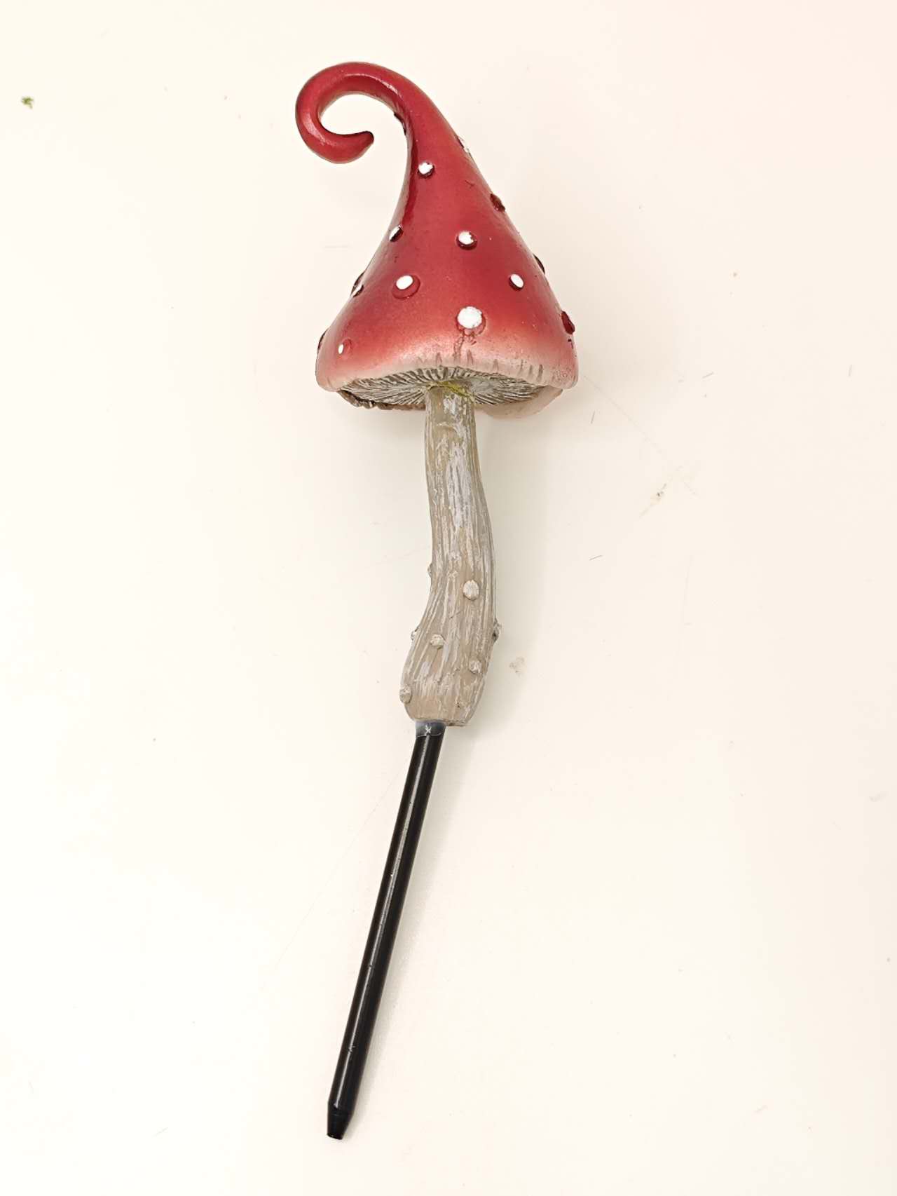 Fairy Garden Accessories Metallic Mushroom with Swirl Garden Stake