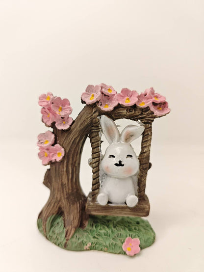 Fairy Garden Accessories Bunny in the swing