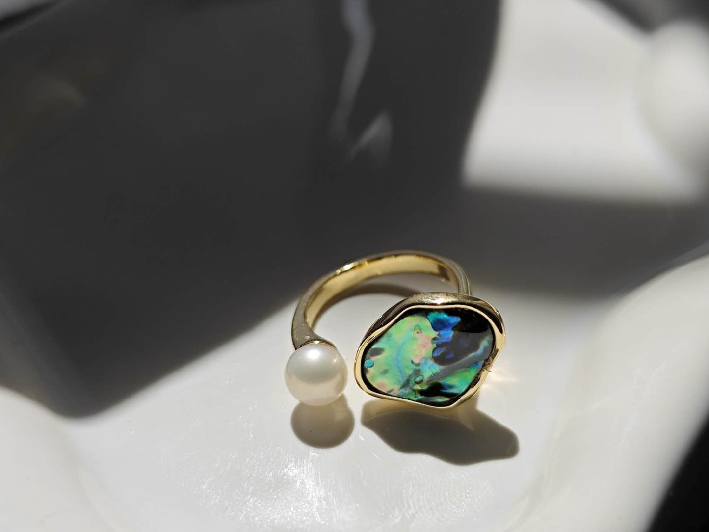 Abalone Shell or Baroque Pearl Ring: A Touch of Oceanic Elegance