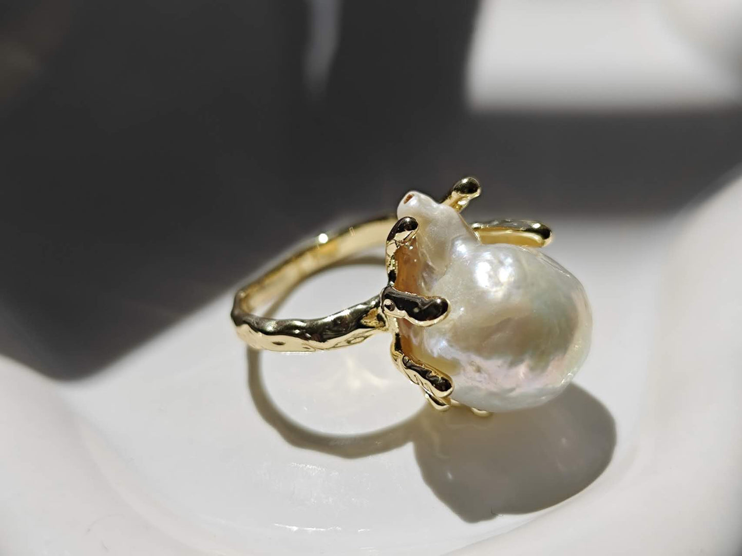 Abalone Shell or Baroque Pearl Ring: A Touch of Oceanic Elegance