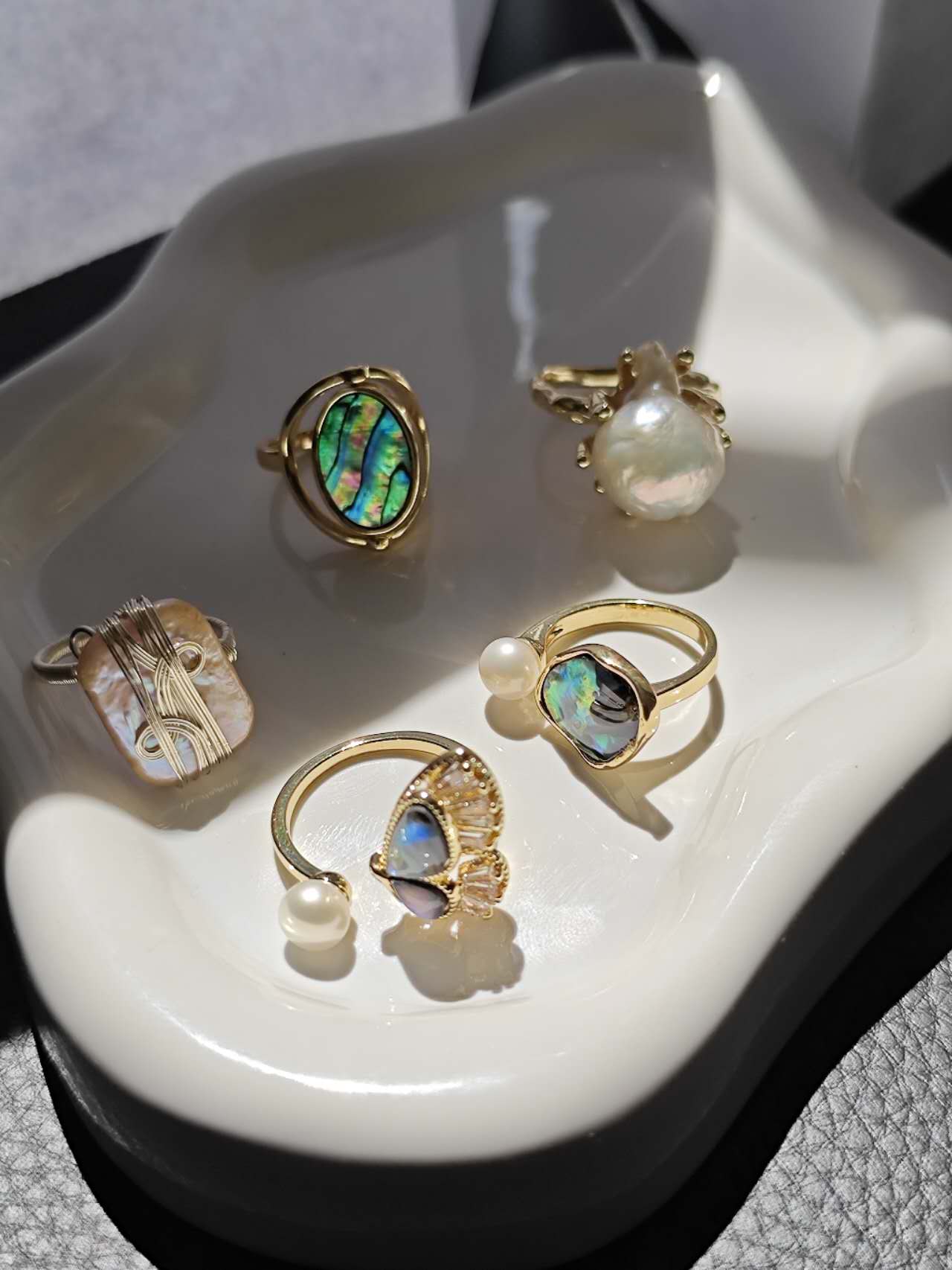 Abalone Shell or Baroque Pearl Ring: A Touch of Oceanic Elegance