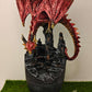 Mystical Red Resin Dragon Figure Statue Home & Office Decor indoor outdoor decor