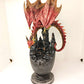 Mystical Red Resin Dragon Figure Statue Home & Office Decor indoor outdoor decor
