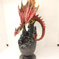Mystical Red Resin Dragon Figure Statue Home & Office Decor indoor outdoor decor